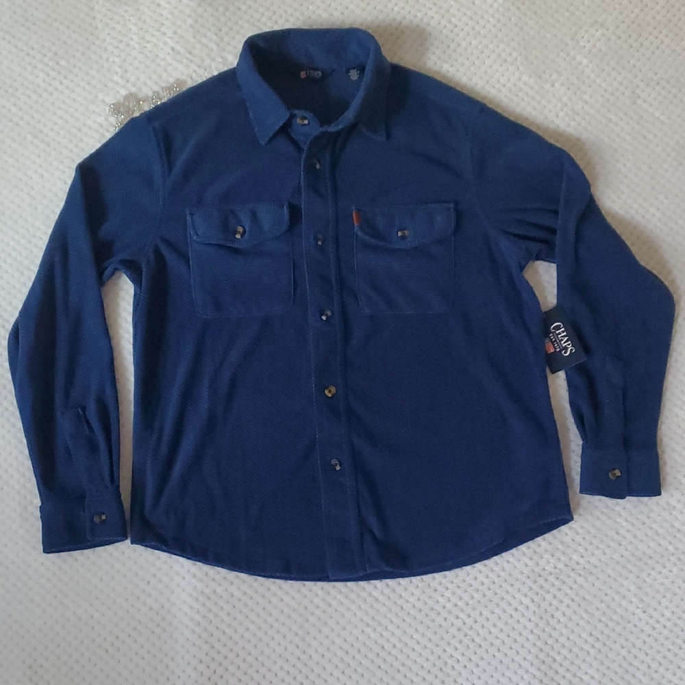 Chaps Navy Button Up Shirt Medium Men